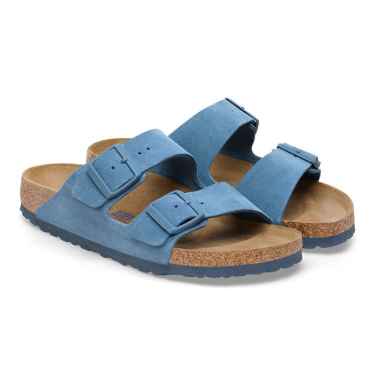 Birkenstock Arizona SFB Suede Sandal | Elemental Blue | Narrow- Womens (1027692) - Image 2